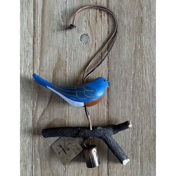 Handpainted Bluebird Wind Chime by The Bird House of Cape May Jingle Birds NEW - Picture 1 of 5
